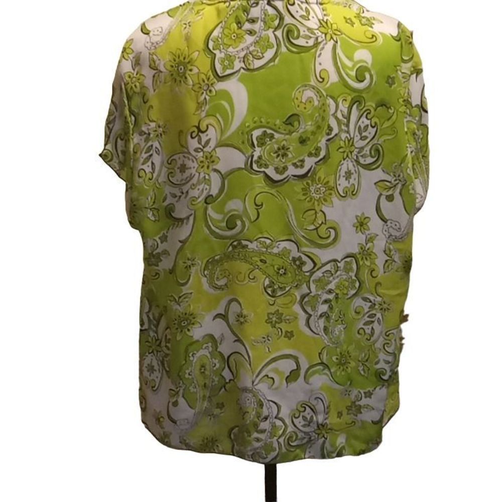 Manhattan Girl Green Printed Blouse‎ Women's Size 18